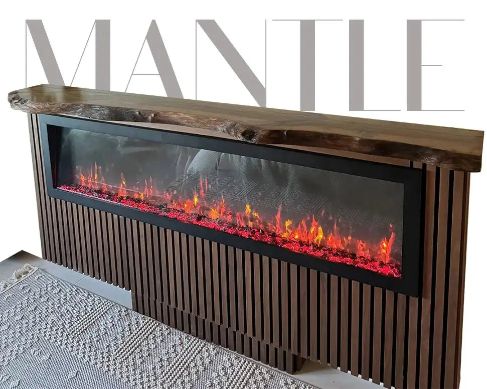 Custom Live Edge Walnut Wood Mantel Shelf