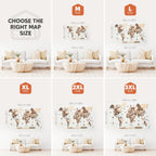 3D Wooden World Map Smokey
