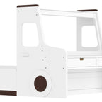 Twin Size Car-Shaped Floor Bed with Storage for Kids