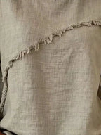 Full Size Frayed Hem Short Sleeve Top Plus Size