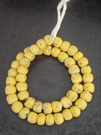 Aadampo Authentic Golden Ochre Krobo Powdered Glass Beads | Handmade Recycled Glass Beads from Ghana | 13–14mm