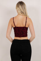 Amour Textured Knit Corset Crop Top – Romantic Sculpted Fit