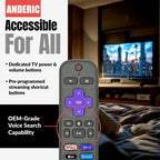 Anderic Substitute for Roku RC-GZ1 Streaming Stick Remote Control with Voice 3226001306 [RCGZ1]