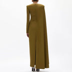 Asymmetric Cape Gown with Back Slit(MS216)
