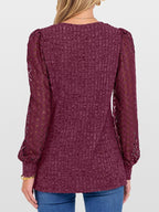 Lace Sleeve V-Neck T-Shirt