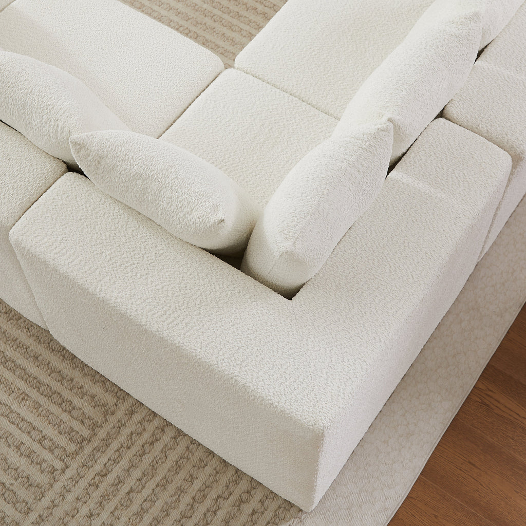 151.6-Inch Extra-Large L-Shaped Chenille Sectional Sofa