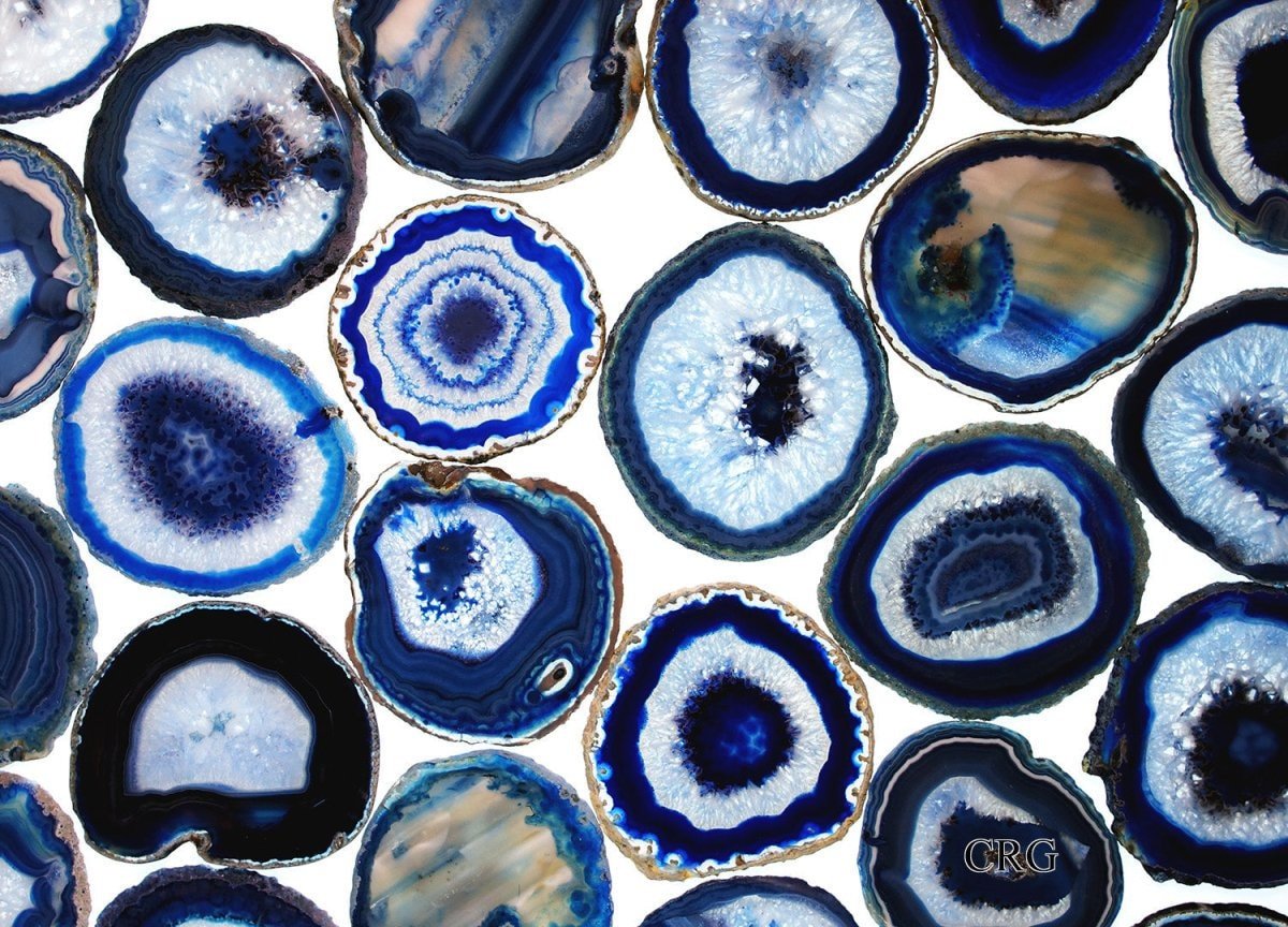 Blue Agate Slice Size #4 (4 To 4.5 Inches) (1 Piece)