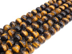 AAA Top Quality Natural Yellow Tiger Eye, 6mm/8mm/10mm/12mm/14mm Round Smooth Yellow Tiger Eye, 15.5" Full Strand, sku#UA89