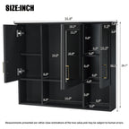 Modern Wall Mounted Medicine Cabinet With Adjustable Shelves, Soft Close Doors, High Define Mirror