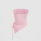 Women's Solid Color Tie-wrapped Bustier Top