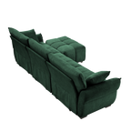 Three-Seater Sofa Set With Ottoman And Pillows
