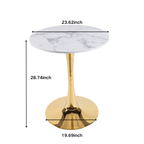 Mid-Century Tulip Dining Table With White Marble Top