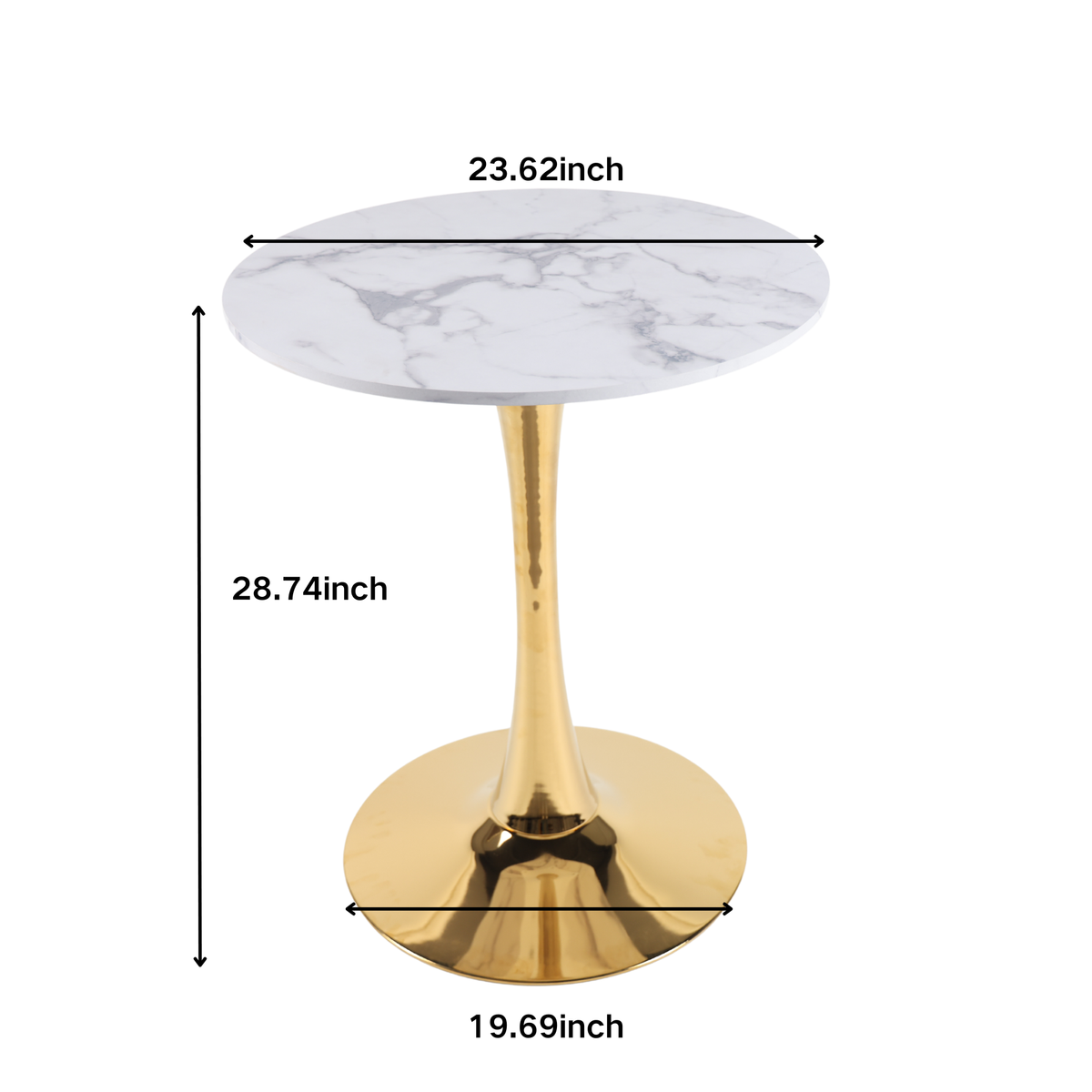 Mid-Century Tulip Dining Table With White Marble Top