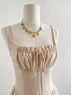 Square Neck Sleeveless A-Line Dress