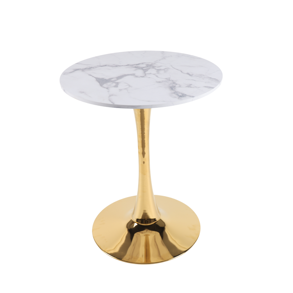 Mid-Century Tulip Dining Table With White Marble Top