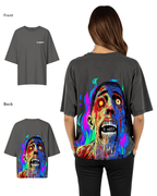 G West Womens Oversized Flaming Zombie Tee