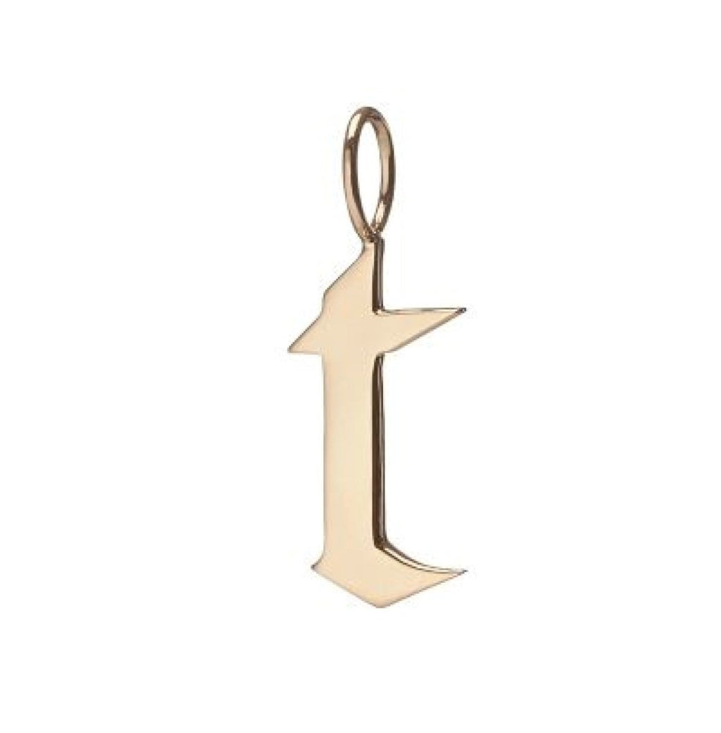 Gold Filled Charm Personalized Gotic Initial Letter Charm Necklace, Custom Old English Font Style, Delicate Initial Necklace For Women Men (Small) | A-213 to A-238, A-240 to A-265