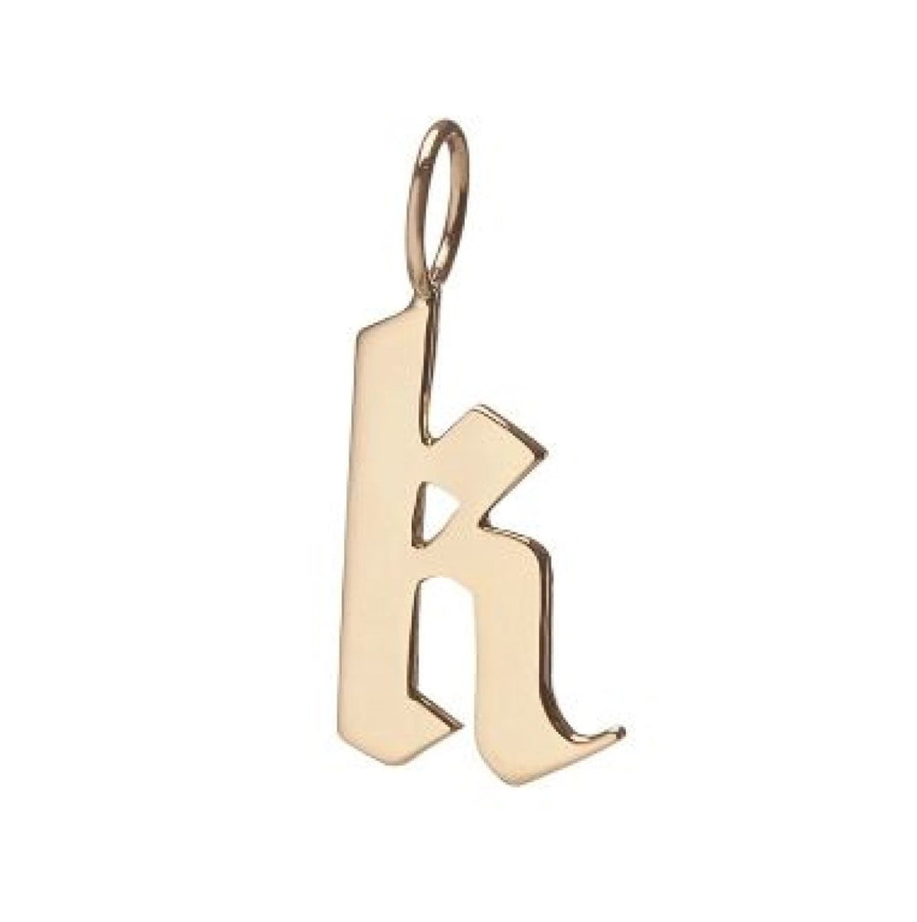 Gold Filled Charm Personalized Gotic Initial Letter Charm Necklace, Custom Old English Font Style, Delicate Initial Necklace For Women Men (Small) | A-213 to A-238, A-240 to A-265