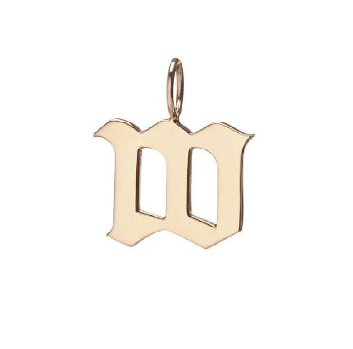 Gold Filled Charm Personalized Gotic Initial Letter Charm Necklace, Custom Old English Font Style, Delicate Initial Necklace For Women Men (Small) | A-213 to A-238, A-240 to A-265