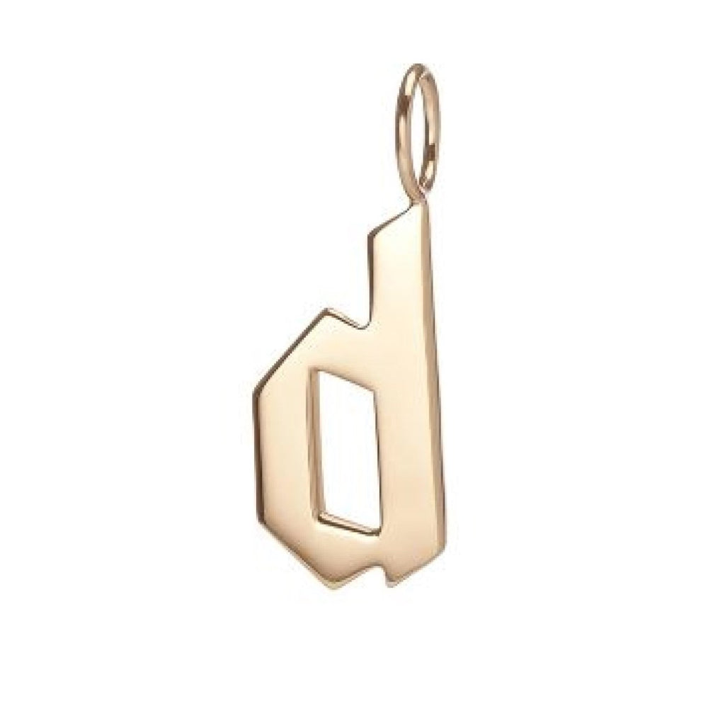 Gold Filled Charm Personalized Gotic Initial Letter Charm Necklace, Custom Old English Font Style, Delicate Initial Necklace For Women Men (Small) | A-213 to A-238, A-240 to A-265