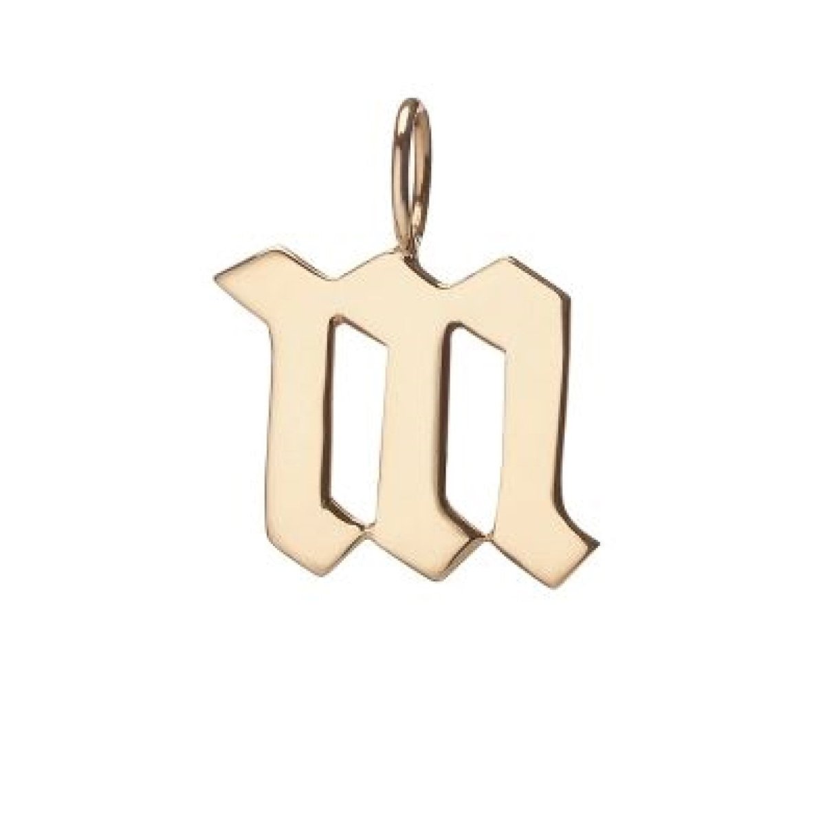 Gold Filled Charm Personalized Gotic Initial Letter Charm Necklace, Custom Old English Font Style, Delicate Initial Necklace For Women Men (Small) | A-213 to A-238, A-240 to A-265