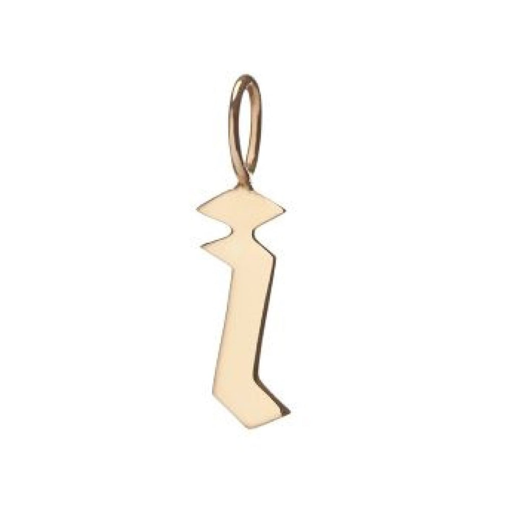Gold Filled Charm Personalized Gotic Initial Letter Charm Necklace, Custom Old English Font Style, Delicate Initial Necklace For Women Men (Small) | A-213 to A-238, A-240 to A-265