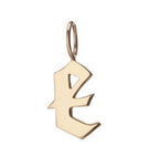 Gold Filled Charm Personalized Gotic Initial Letter Charm Necklace, Custom Old English Font Style, Delicate Initial Necklace For Women Men (Small) | A-213 to A-238, A-240 to A-265