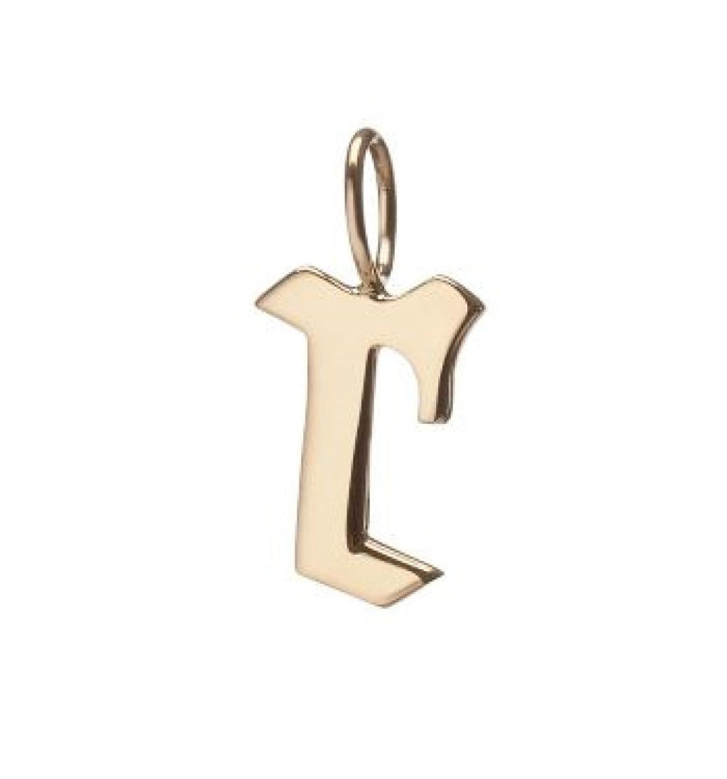 Gold Filled Charm Personalized Gotic Initial Letter Charm Necklace, Custom Old English Font Style, Delicate Initial Necklace For Women Men (Small) | A-213 to A-238, A-240 to A-265