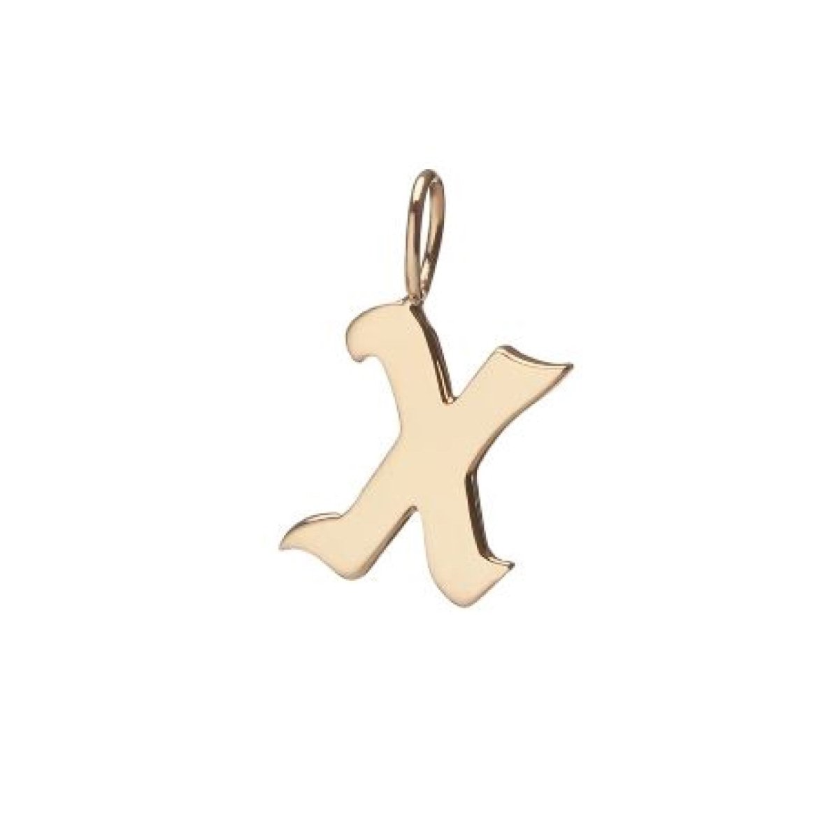 Gold Filled Charm Personalized Gotic Initial Letter Charm Necklace, Custom Old English Font Style, Delicate Initial Necklace For Women Men (Small) | A-213 to A-238, A-240 to A-265