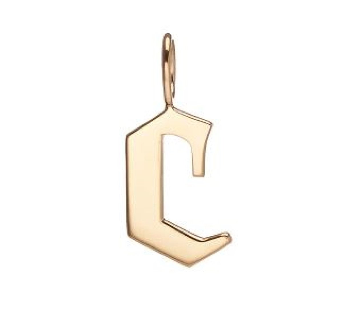 Gold Filled Charm Personalized Gotic Initial Letter Charm Necklace, Custom Old English Font Style, Delicate Initial Necklace For Women Men (Small) | A-213 to A-238, A-240 to A-265