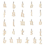 Gold Filled Charm Personalized Gotic Initial Letter Charm Necklace, Custom Old English Font Style, Delicate Initial Necklace For Women Men (Small) | A-213 to A-238, A-240 to A-265