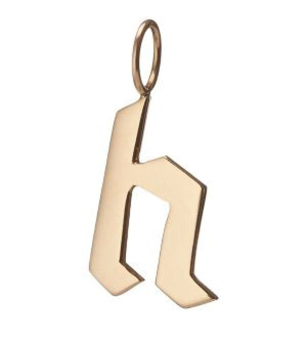 Gold Filled Charm Personalized Gotic Initial Letter Charm Necklace, Custom Old English Font Style, Delicate Initial Necklace For Women Men (Small) | A-213 to A-238, A-240 to A-265