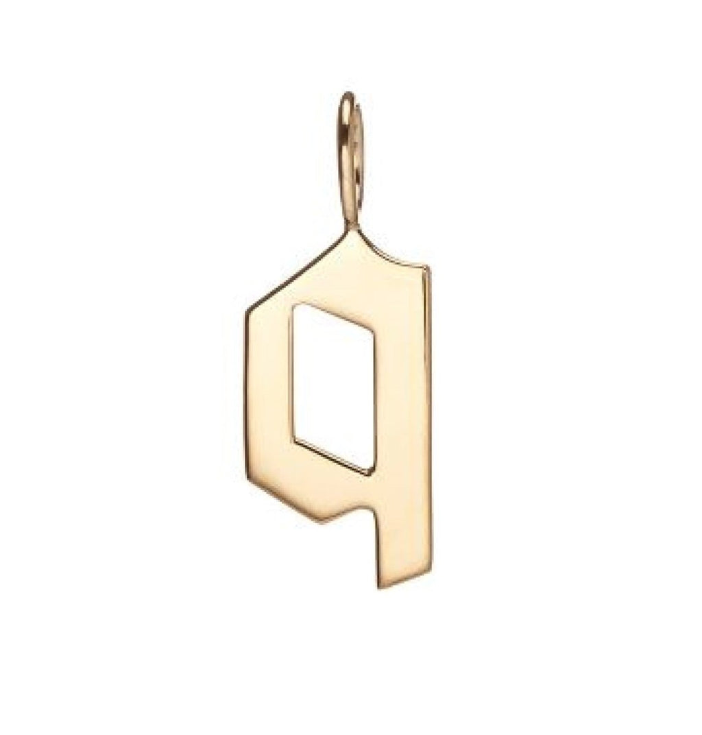 Gold Filled Charm Personalized Gotic Initial Letter Charm Necklace, Custom Old English Font Style, Delicate Initial Necklace For Women Men (Small) | A-213 to A-238, A-240 to A-265