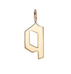 Gold Filled Charm Personalized Gotic Initial Letter Charm Necklace, Custom Old English Font Style, Delicate Initial Necklace For Women Men (Small) | A-213 to A-238, A-240 to A-265