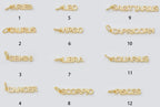 Gold Filled Zodiac Sign Script Words Mini Charm in Gold & Silver | A-A1815-A-A1820 | A-A1839-A-A1844