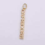 Gold Filled Zodiac Sign Script Words Mini Charm in Gold & Silver | A-A1815-A-A1820 | A-A1839-A-A1844