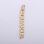Gold Filled Zodiac Sign Script Words Mini Charm in Gold & Silver | A-A1815-A-A1820 | A-A1839-A-A1844