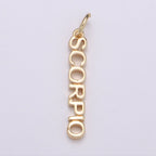 Gold Filled Zodiac Sign Script Words Mini Charm in Gold & Silver | A-A1815-A-A1820 | A-A1839-A-A1844