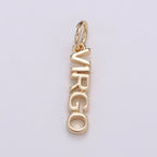 Gold Filled Zodiac Sign Script Words Mini Charm in Gold & Silver | A-A1815-A-A1820 | A-A1839-A-A1844