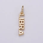 Gold Filled Zodiac Sign Script Words Mini Charm in Gold & Silver | A-A1815-A-A1820 | A-A1839-A-A1844