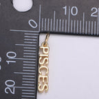 Gold Filled Zodiac Sign Script Words Mini Charm in Gold & Silver | A-A1815-A-A1820 | A-A1839-A-A1844