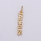 Gold Filled Zodiac Sign Script Words Mini Charm in Gold & Silver | A-A1815-A-A1820 | A-A1839-A-A1844