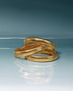 Flex Snake Chain Bracelet- Set of 3 (12mm wide)- Gold