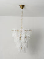 Icicle Waterfall Textured Glass Chandelier
