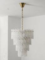 Icicle Waterfall Textured Glass Chandelier