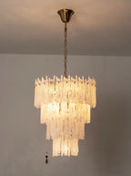Icicle Waterfall Textured Glass Chandelier