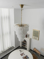 Icicle Waterfall Textured Glass Chandelier