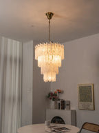 Icicle Waterfall Textured Glass Chandelier
