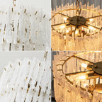 Icicle Waterfall Textured Glass Chandelier