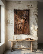 Hand-Carved Jesus Relief